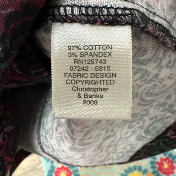 Christopher & Banks Stretch Denim Style Crop Jacket Sz. Small EUC Pit-Pit 18.5" - Picture 5 of 11